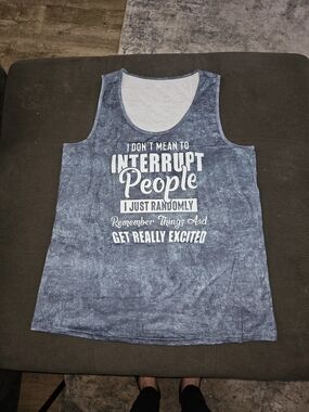 Blue Graphic Tank Top - Casual Statement Tee